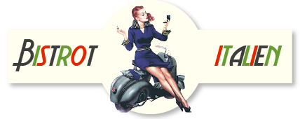 Logo Le Rusti femme sur son Vespa